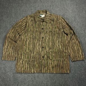 Vintage Realtree Saf T Bak Camo Hunting Jacket Mens Large Unlined Canvas Shacket